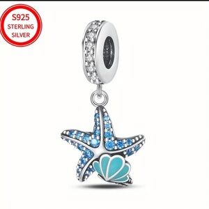925 Star & Shell Luminous Bracelet Charm-NEW